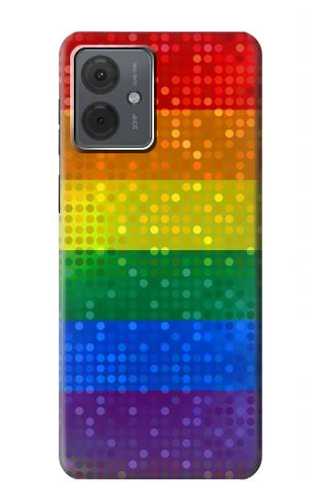 W2683 Rainbow LGBT Pride Flag Case Cover Custodia e Flip Case per Motorola Moto G14