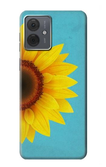 W3039 Vintage Sunflower Blue Case Cover Custodia e Flip Case per Motorola Moto G14