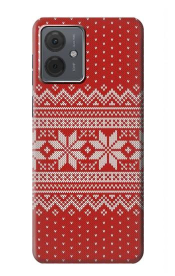 W3384 Winter Seamless Knitting Pattern Case Cover Custodia e Flip Case per Motorola Moto G14