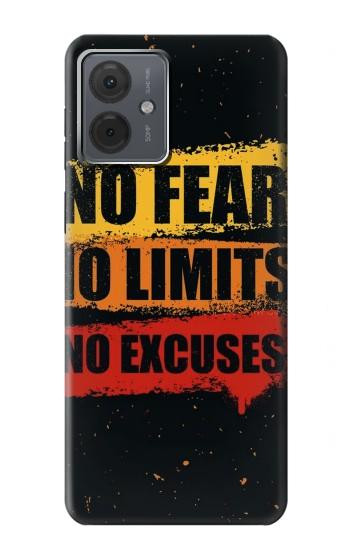 W3492 No Fear Limits Excuses Case Cover Custodia e Flip Case per Motorola Moto G14