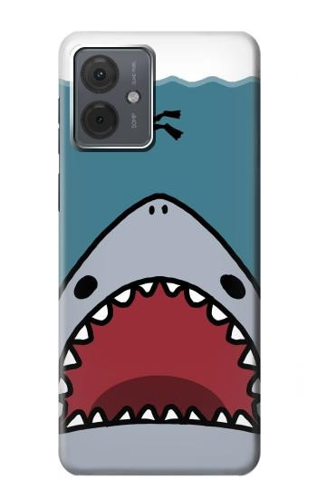 W3825 Cartoon Shark Sea Diving Case Cover Custodia e Flip Case per Motorola Moto G14