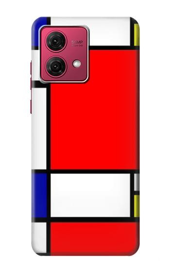 W0157 Composition Red Blue Yellow Case Cover Custodia e Flip Case per Motorola Moto G84