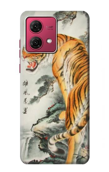 W1934 Chinese Tiger Painting Case Cover Custodia e Flip Case per Motorola Moto G84