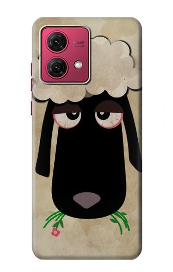 W2826 Cute Cartoon Unsleep Black Sheep Case Cover Custodia e Flip Case per Motorola Moto G84