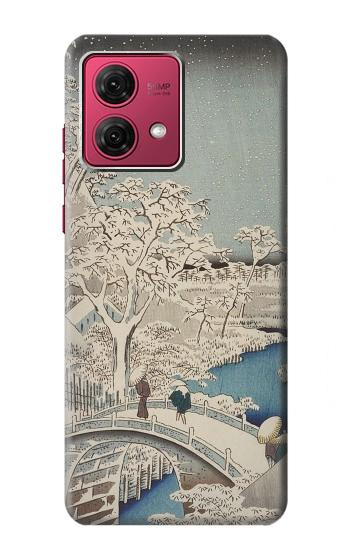 W3350 Utagawa Hiroshige Drum Bridge Yuhi Hill in Meguro Case Cover Custodia e Flip Case per Motorola Moto G84
