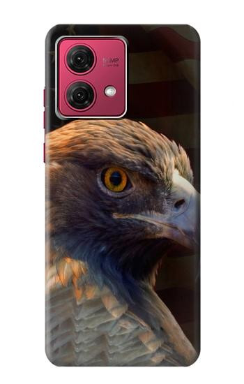 W3376 Eagle American Flag Case Cover Custodia e Flip Case per Motorola Moto G84