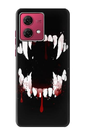 W3527 Vampire Teeth Bloodstain Case Cover Custodia e Flip Case per Motorola Moto G84