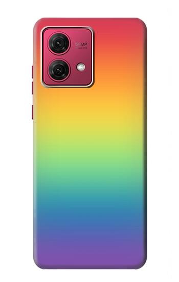 W3698 LGBT Gradient Pride Flag Case Cover Custodia e Flip Case per Motorola Moto G84