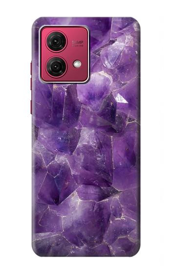 W3713 Purple Quartz Amethyst Graphic Printed Case Cover Custodia e Flip Case per Motorola Moto G84