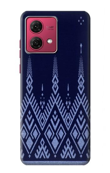 W3950 Textile Thai Blue Pattern Case Cover Custodia e Flip Case per Motorola Moto G84