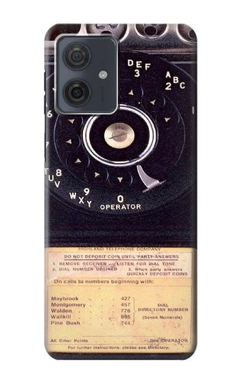 W0086 Payphone Vintage Case Cover Custodia e Flip Case per Motorola Moto G54
