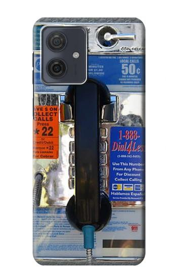 W0087 Payphone Case Cover Custodia e Flip Case per Motorola Moto G54