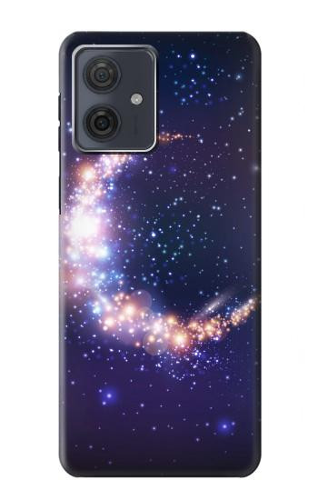 W3324 Crescent Moon Galaxy Case Cover Custodia e Flip Case per Motorola Moto G54