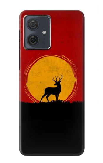 W3513 Deer Sunset Case Cover Custodia e Flip Case per Motorola Moto G54