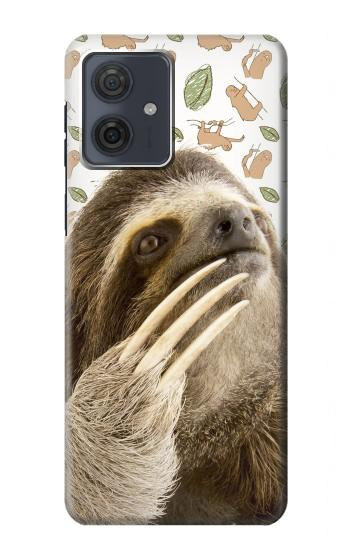 W3559 Sloth Pattern Case Cover Custodia e Flip Case per Motorola Moto G54