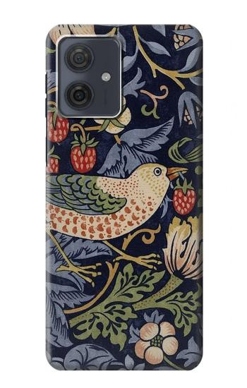 W3791 William Morris Strawberry Thief Fabric Case Cover Custodia e Flip Case per Motorola Moto G54