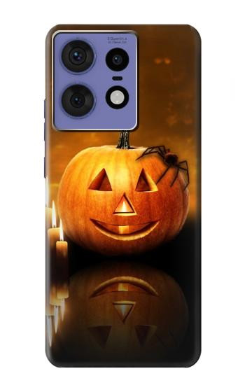 W1083 Pumpkin Spider Candles Halloween Case Cover Custodia e Flip Case per Motorola Edge 50 Fusion