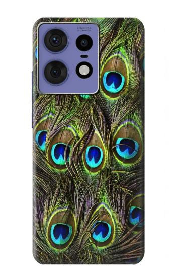 W1965 Peacock Feather Case Cover Custodia e Flip Case per Motorola Edge 50 Fusion