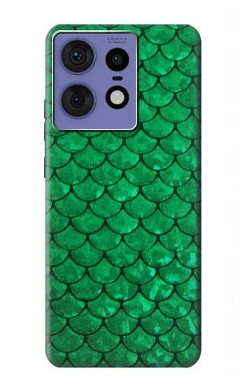 W2704 Green Fish Scale Pattern Graphic Case Cover Custodia e Flip Case per Motorola Edge 50 Fusion