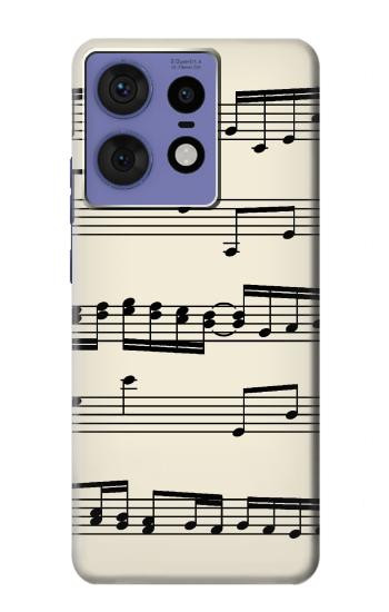 W3082 Music Sheet Case Cover Custodia e Flip Case per Motorola Edge 50 Fusion