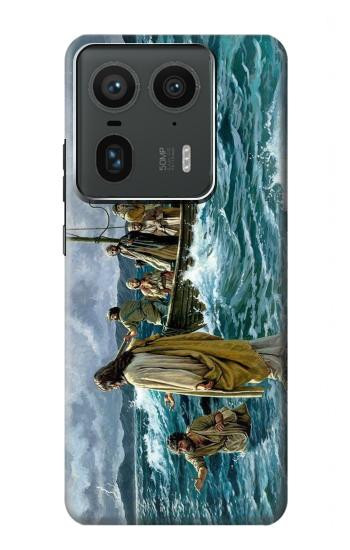 W1722 Jesus Walk on The Sea Case Cover Custodia e Flip Case per Motorola Edge 50 Ultra