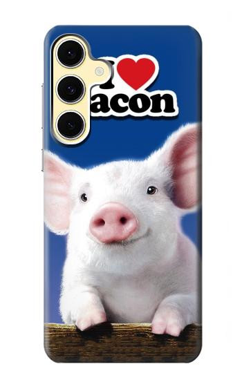 W0608 I Love Bacon Cute Baby Pig Case Cover Custodia e Flip Case per Samsung Galaxy S24 FE