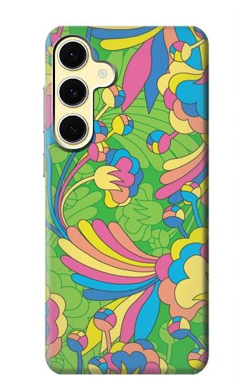 W3273 Flower Line Art Pattern Case Cover Custodia e Flip Case per Samsung Galaxy S24 FE