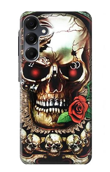 W0753 Skull Wing Rose Punk Case Cover Custodia e Flip Case per Samsung Galaxy A16 5G