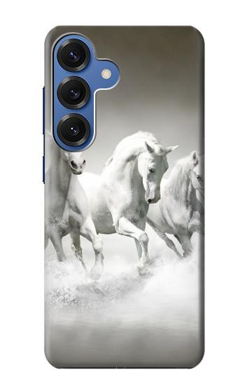 W0933 White Horses Case Cover Custodia e Flip Case per Samsung Galaxy S25 W0933 White Horses Case Cover Custodia e Flip Case per Samsung Galaxy S25