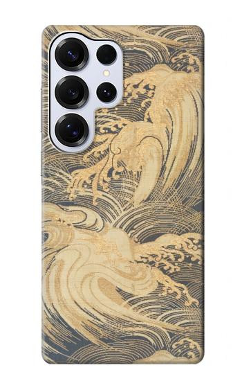 W2680 Japan Art Obi With Stylized Waves Case Cover Custodia e Flip Case per Samsung Galaxy S25 Ultra