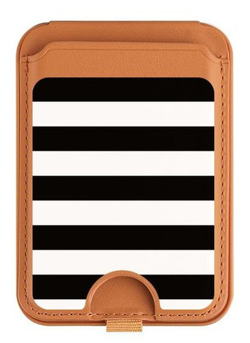 W1596 Black and White Striped Magnetic Card Holder Wallet Stand with MagSafe for iPhone 16 15 14 13 Pro Max