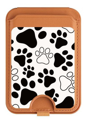 W2904 Dog Paw Prints Magnetic Card Holder Wallet Stand with MagSafe for iPhone 16 15 14 13 Pro Max