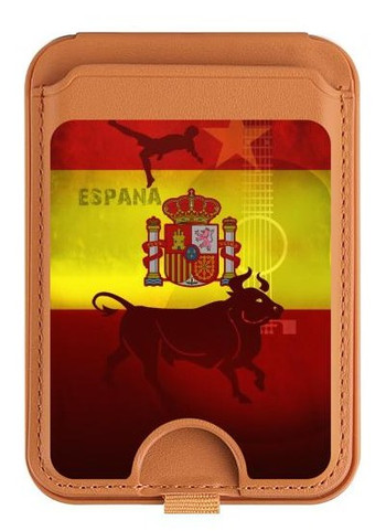 W2984 Spain Football Soccer Magnetic Card Holder Wallet Stand with MagSafe for iPhone 16 15 14 13 Pro Max