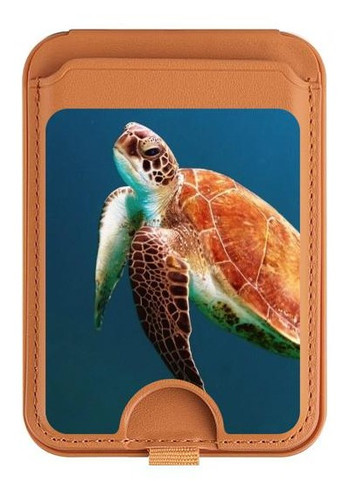 W3899 Sea Turtle Magnetic Card Holder Wallet Stand with MagSafe for iPhone 16 15 14 13 Pro Max