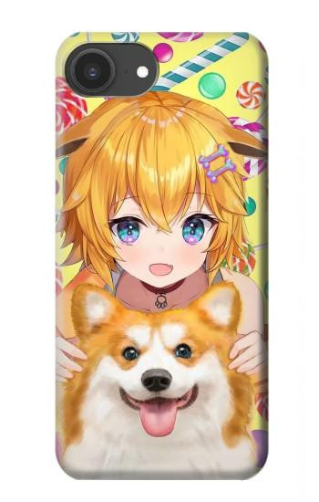 W3918 Baby Corgi Dog Corgi Girl Candy Case Cover Custodia e Flip Case per iPhone 16e
