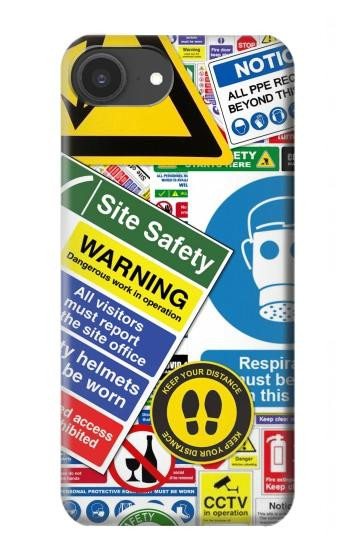 W3960 Safety Signs Sticker Collage Case Cover Custodia e Flip Case per iPhone 16e