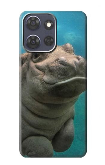 W3871 Cute Baby Hippo Hippopotamus Case Cover Custodia e Flip Case per Motorola Moto G Power (2025)