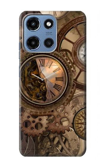 W3927 Compass Clock Gage Steampunk Case Cover Custodia e Flip Case per Motorola Moto G 5G (2025)