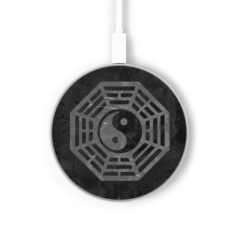 W2503 Tao Dharma Yin Yang Caricabatterie wireless da 15W, tipo C, per iPhone e Android, con luce LED