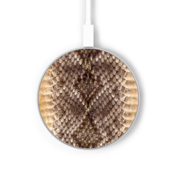 W2875 Rattle Snake Skin Graphic Printed Caricabatterie wireless da 15W, tipo C, per iPhone e Android, con luce LED