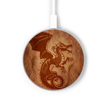 W3086 Red Dragon Tattoo Caricabatterie wireless da 15W, tipo C, per iPhone e Android, con luce LED