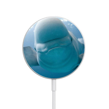 W1801 Beluga Whale Smile Whale Caricabatterie wireless magnetico con MagSafe 15W per iPhone 16 15 14 13 12
