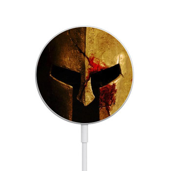 W2439 Warrior Spartan Helmet Caricabatterie wireless magnetico con MagSafe 15W per iPhone 16 15 14 13 12