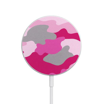 W2525 Pink Camo Camouflage Caricabatterie wireless magnetico con MagSafe 15W per iPhone 16 15 14 13 12