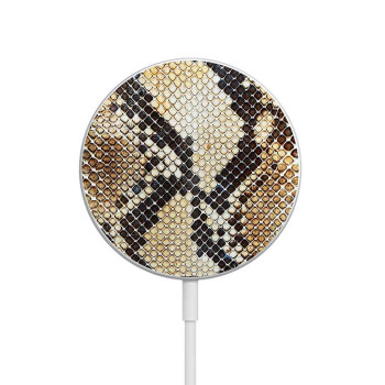 W2703 Snake Skin Texture Graphic Printed Caricabatterie wireless magnetico con MagSafe 15W per iPhone 16 15 14 13 12