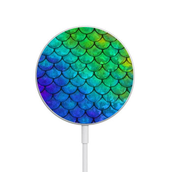 W2930 Mermaid Fish Scale Caricabatterie wireless magnetico con MagSafe 15W per iPhone 16 15 14 13 12