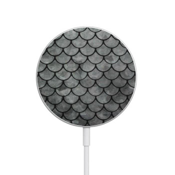 W2950 Silver Fish Scale Caricabatterie wireless magnetico con MagSafe 15W per iPhone 16 15 14 13 12