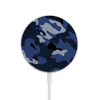 W2959 Navy Blue Camo Camouflage Caricabatterie wireless magnetico con MagSafe 15W per iPhone 16 15 14 13 12