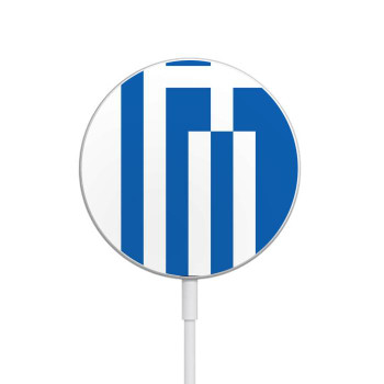W3102 Flag of Greece Caricabatterie wireless magnetico con MagSafe 15W per iPhone 16 15 14 13 12