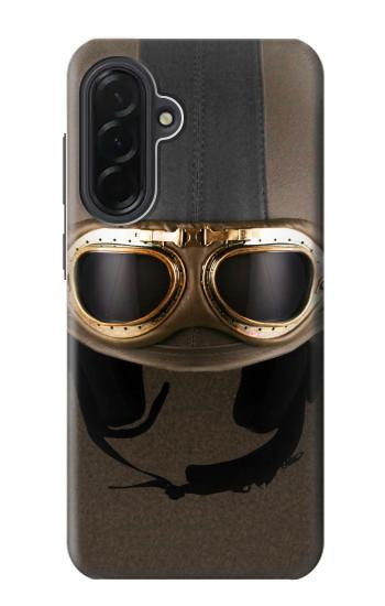 W2645 Vintage Brown Goggles Motorcycle Helmet Case Cover Custodia e Flip Case per Samsung Galaxy A36